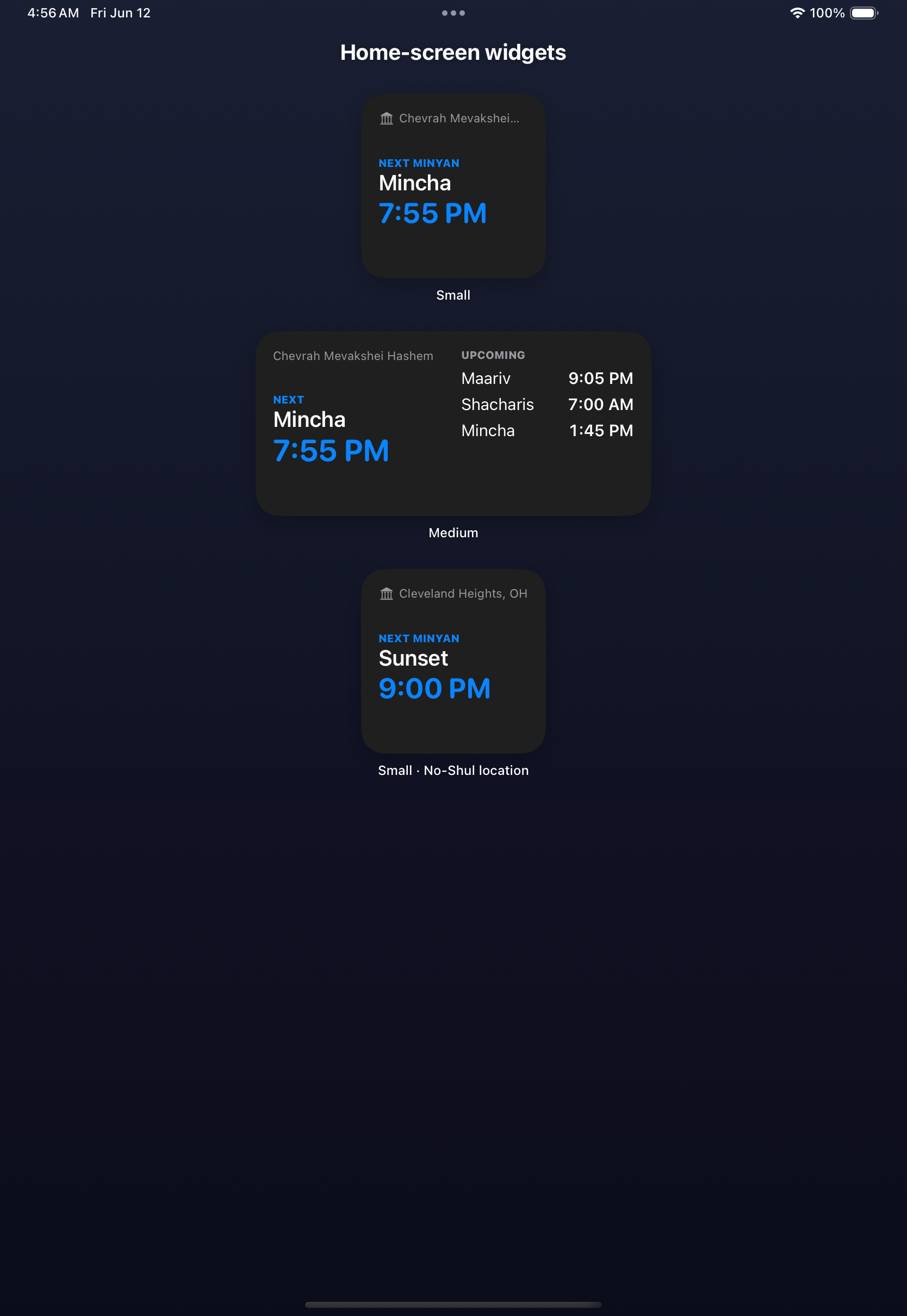 Widgets · dark
