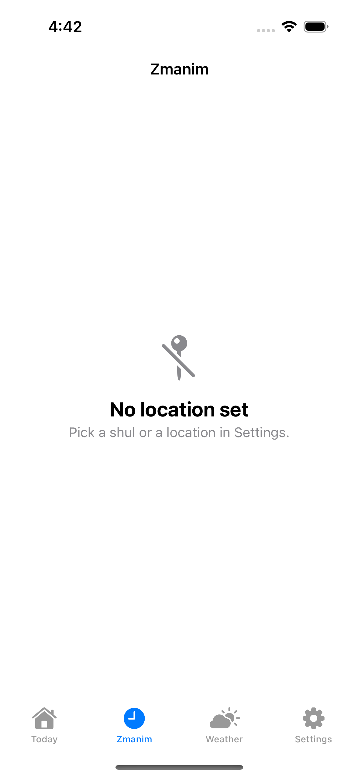 Zmanim · No shul · light