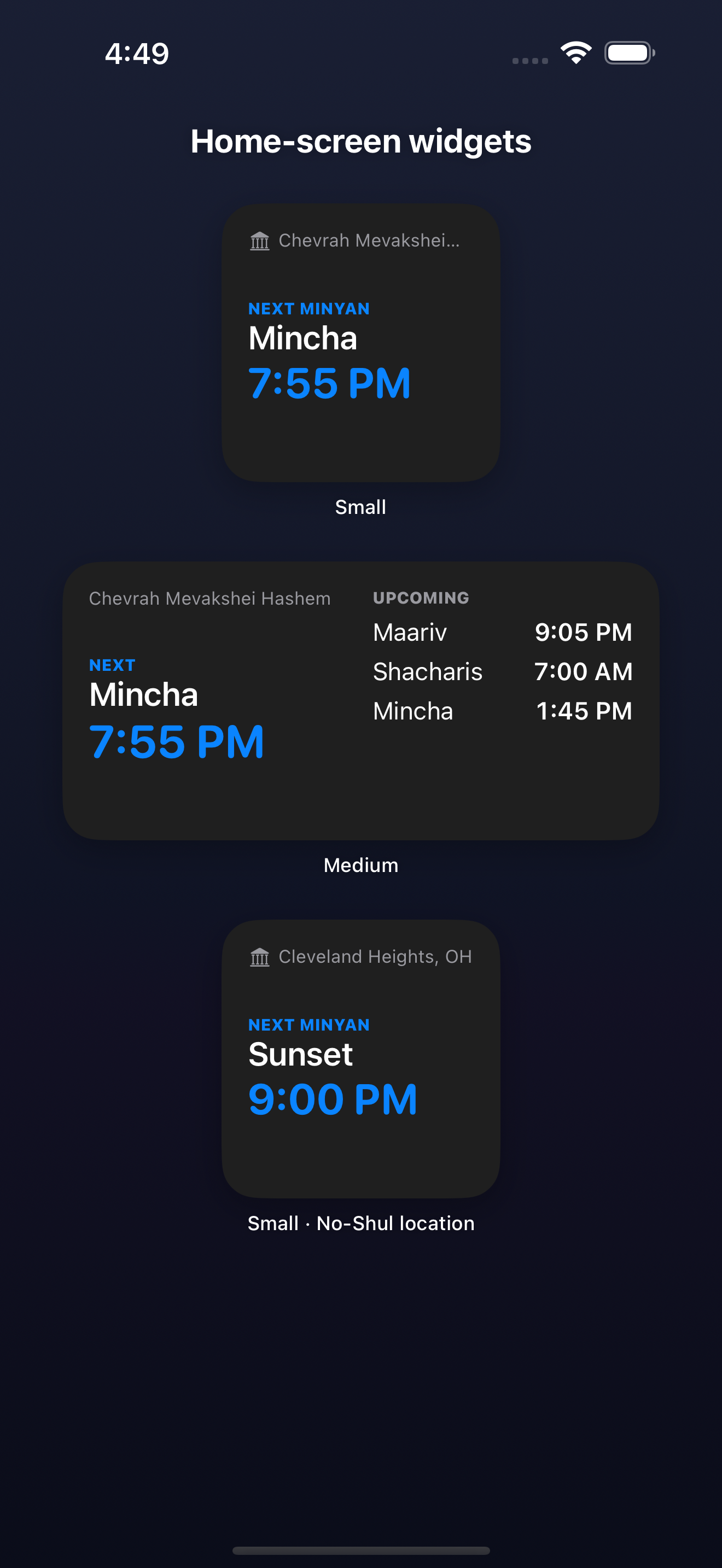 Widgets · dark
