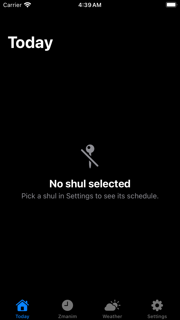Today · No shul · dark