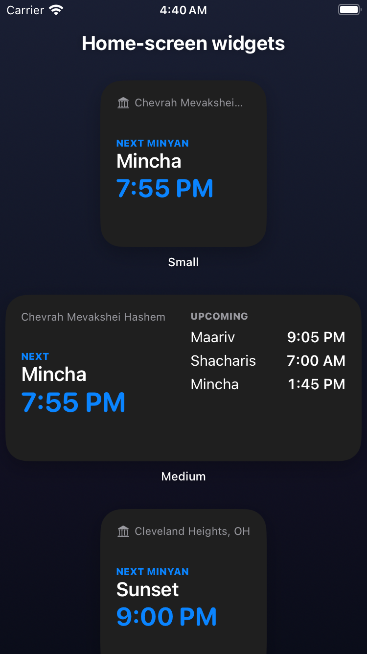 Widgets · dark